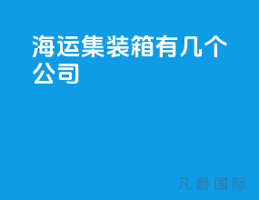 海运集装箱有几个公司