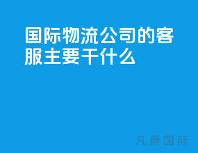 国际物流公司的客服主要干什么