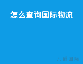 怎么查询国际物流