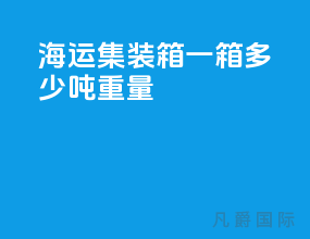 海运集装箱一箱多少吨重量