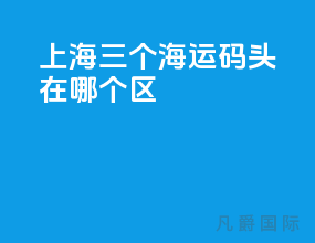 上海三个海运码头在哪个区