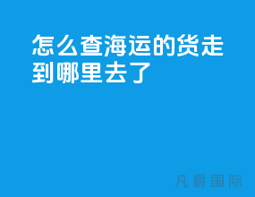 怎么查海运的货走到哪里去了