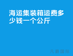 海运集装箱运费多少钱一个公斤