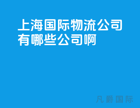 上海国际物流公司有哪些公司啊