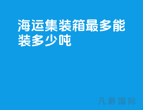 海运集装箱最多能装多少吨
