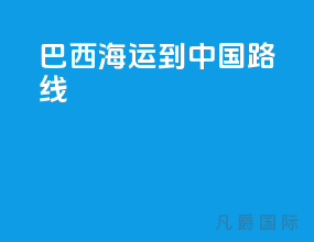 巴西海运到中国路线