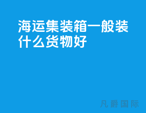 海运集装箱一般装什么货物好