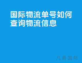 国际物流单号如何查询物流信息