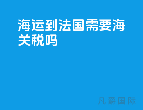 海运到法国需要海关税吗