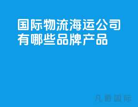 国际物流海运公司有哪些品牌产品