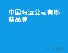 中国海运公司有哪些品牌