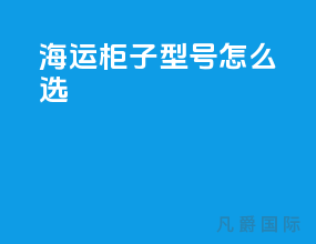 海运柜子型号怎么选