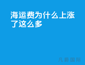 海运费为什么上涨了这么多