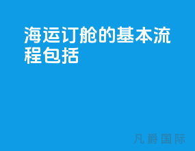 海运订舱的基本流程包括