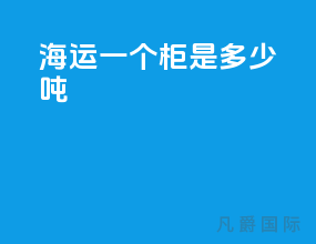 海运一个柜是多少吨