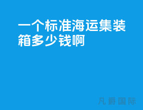 一个标准海运集装箱多少钱啊
