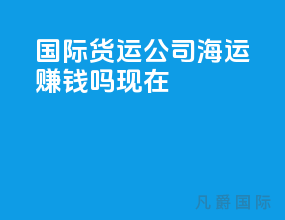 国际货运公司海运赚钱吗现在