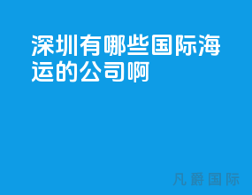 深圳有哪些国际海运的公司啊