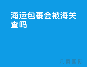 海运包裹会被海关查吗