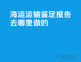 海运运输鉴定报告去哪里做的