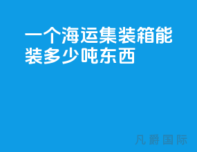 一个海运集装箱能装多少吨东西