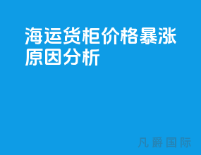 海运货柜价格暴涨原因分析