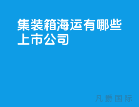 集装箱海运有哪些上市公司