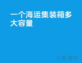 一个海运集装箱多大容量
