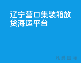 辽宁营口集装箱放货海运平台