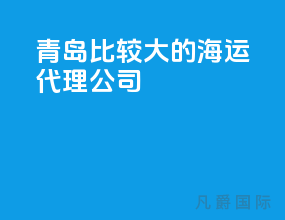 青岛比较大的海运代理公司