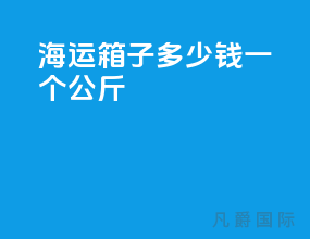 海运箱子多少钱一个公斤