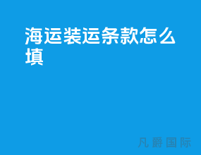 海运装运条款怎么填