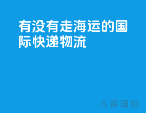 有没有走海运的国际快递物流