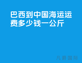 巴西到中国海运运费多少钱一公斤