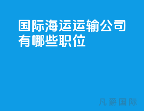 国际海运运输公司有哪些职位