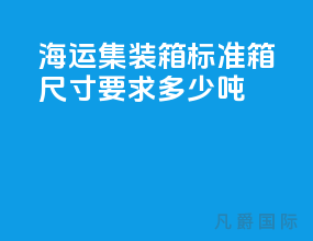 海运集装箱标准箱尺寸要求多少吨
