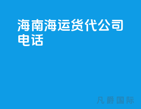 海南海运货代公司电话