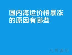 国内海运价格暴涨的原因有哪些