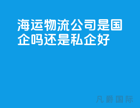 海运物流公司是国企吗还是私企好