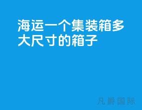 海运一个集装箱多大尺寸的箱子