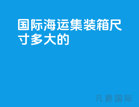 国际海运集装箱尺寸多大的