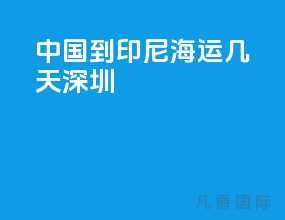 中国到印尼海运几天深圳