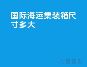 国际海运集装箱尺寸多大
