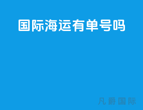 国际海运有单号吗