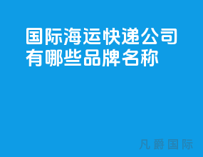 国际海运快递公司有哪些品牌名称
