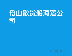 舟山散货船海运公司