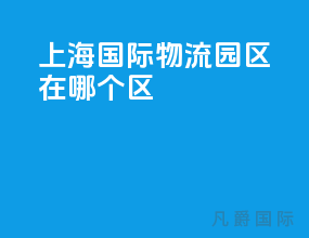 上海国际物流园区在哪个区