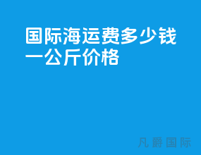 国际海运费多少钱一公斤价格