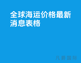 全球海运价格最新消息表格