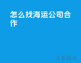 怎么找海运公司合作